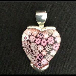 🆕Murano Millefiori Silver Heart pendant.